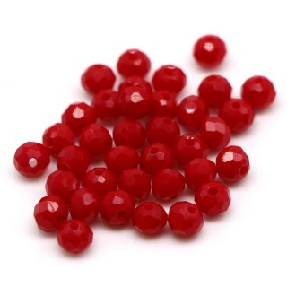 Бусины рондели 4*3мм, красный матовый